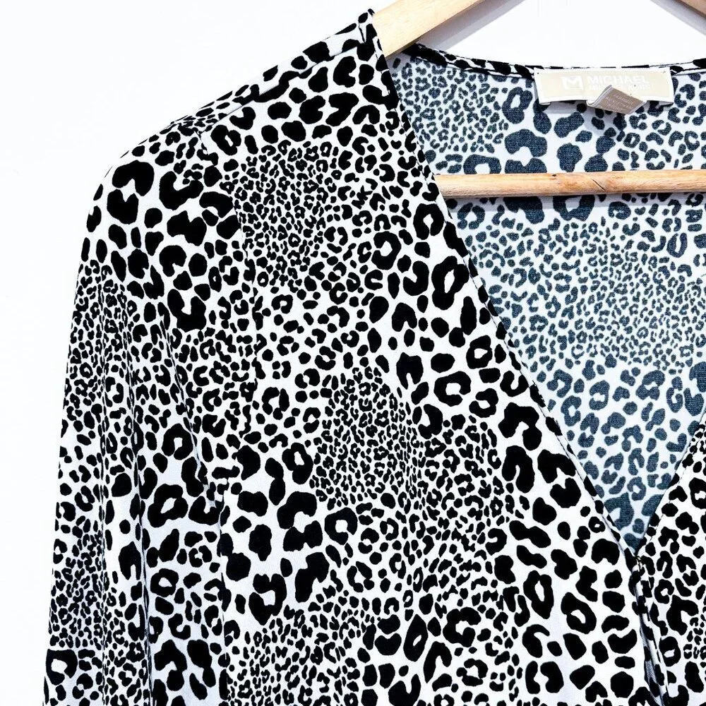 MICHAEL KORS Black & white Cheetah print ‎ top - Picture 2 of 8